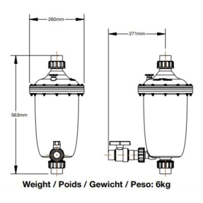 Detalle prefiltro Multicyclone MC12 Waterco 200374
