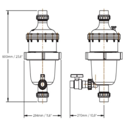 Detalle prefiltro Multicyclone MC16 Waterco 200375