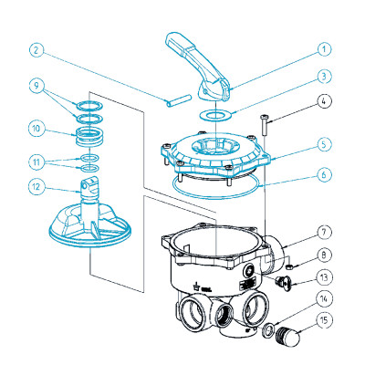Cabezal válvula Praher 1 1/2" - desglose recambio