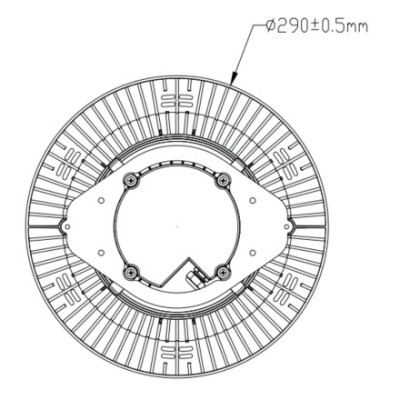 Proyector Plano Led BSV - medidas trasera