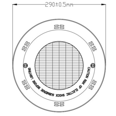 Proyector Plano Led BSV - medidas frontal