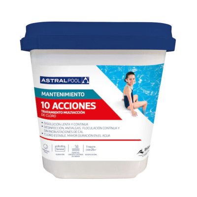 Cloro Multiacción 10 Plus 5 Kg en tabletas 250 g