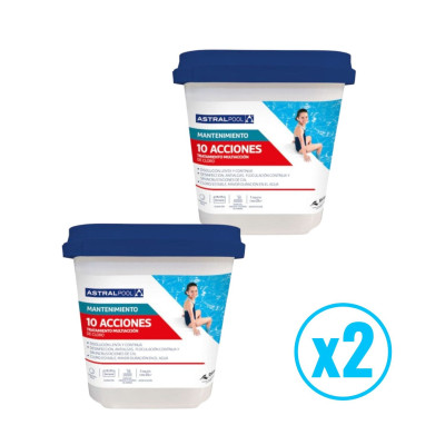 Cloro Multiacción 10 Plus 5 Kg en tabletas 250 g - pack 2 potes